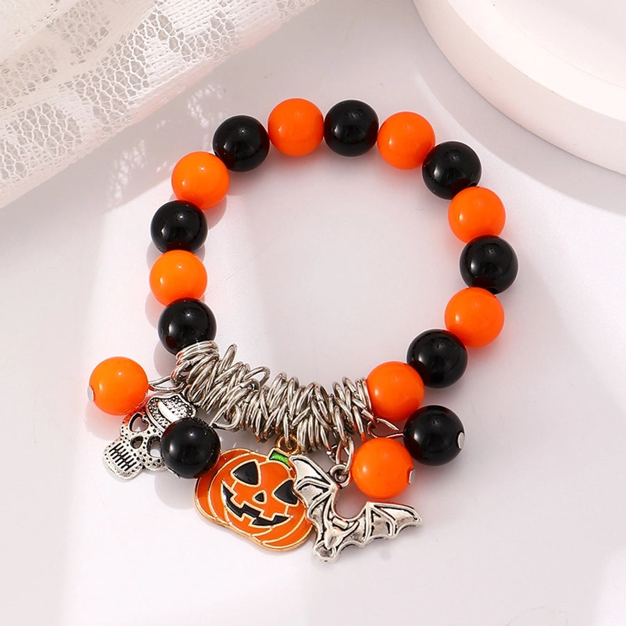 Funny Simple Style Pumpkin Skull Alloy Glass Halloween Women's Bracelets Necklace