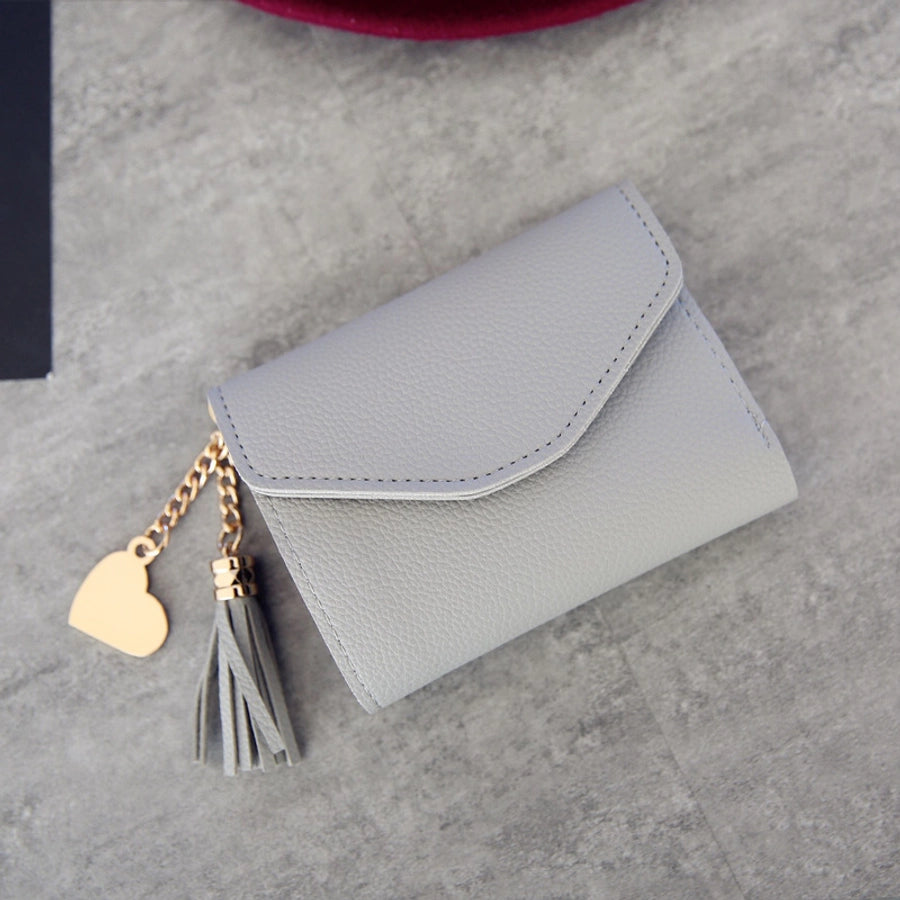 women's solid color pu leather buckle wallets
