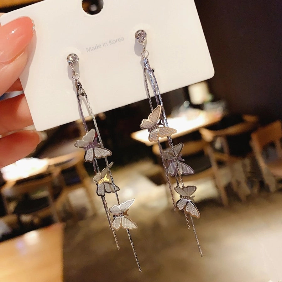 1 pair elegant star tassel heart shape inlay alloy artificial pearls rhinestones glass earrings