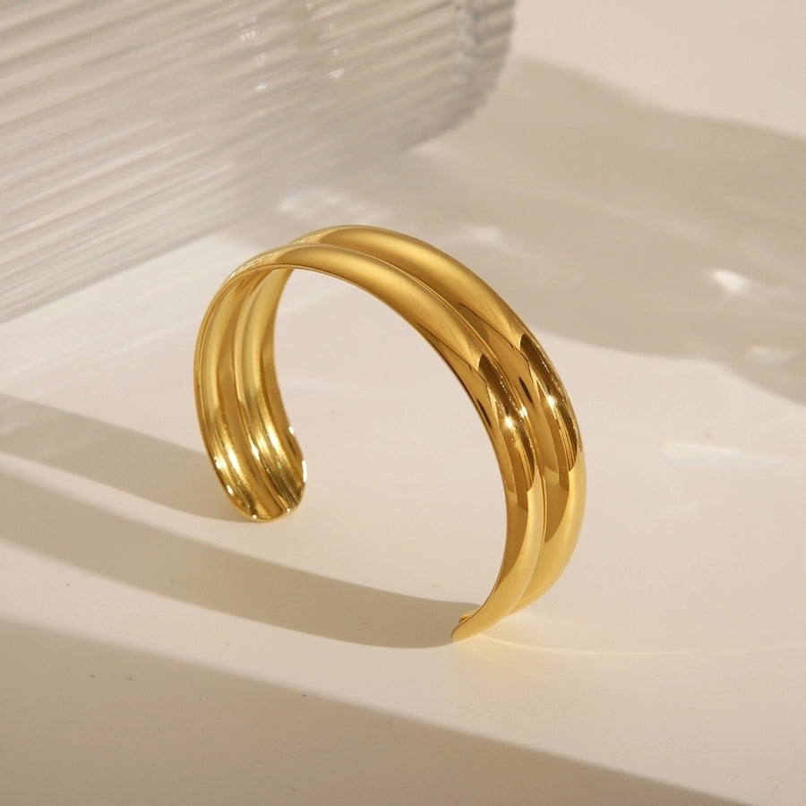 Casual Classic Style Commute Solid Color 14K Gold Plated 304 Stainless Steel  Bangle