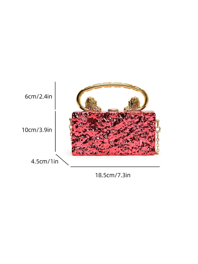 Gold Silver Rose Red Arylic Solid Color Square Evening Bags