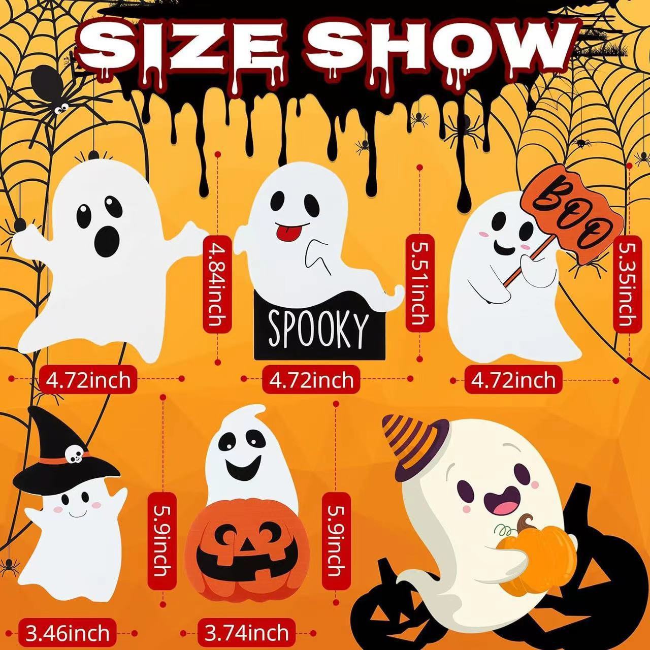 Cute Ghost Halloween Decorations 5-piece Set
