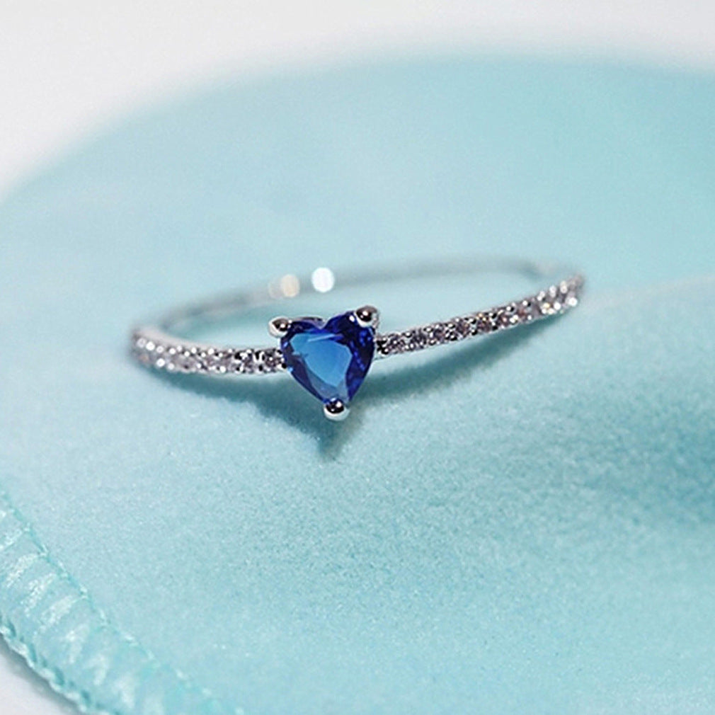 1 piece simple style heart shape alloy plating inlay artificial gemstones women's rings
