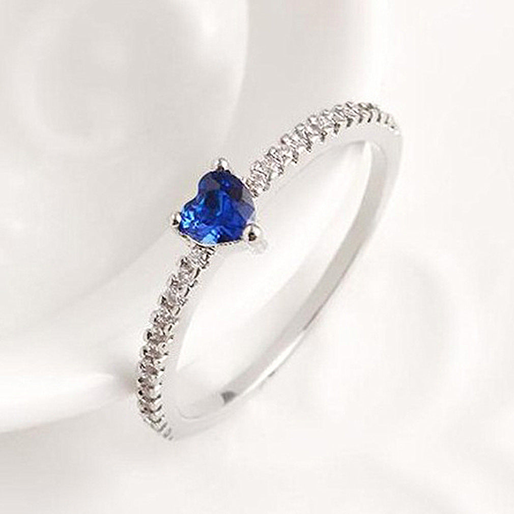 1 piece simple style heart shape alloy plating inlay artificial gemstones women's rings