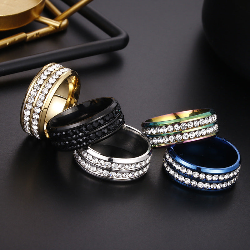 Jewelry Fashion Geometric 201 Stainless Steel Artificial Gemstones Gold Plated