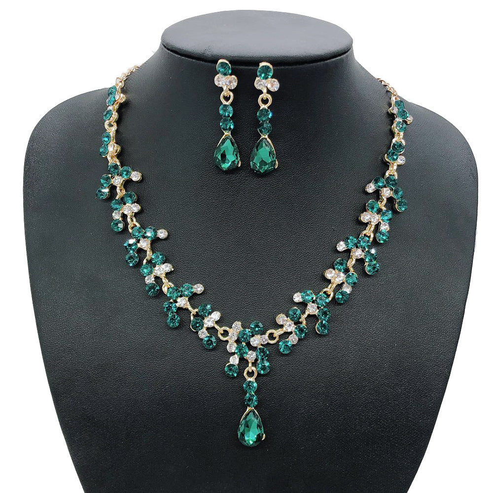 Shiny Round Water Droplets Alloy Plating Inlay Rhinestones Women's Jewelry Set