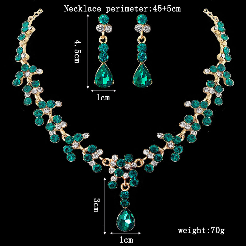 Shiny Round Water Droplets Alloy Plating Inlay Rhinestones Women's Jewelry Set