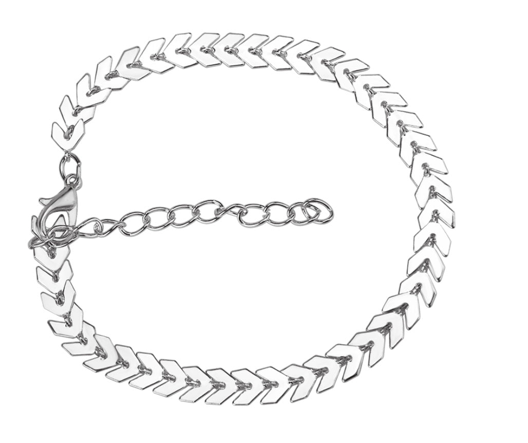 Sequined anklet arrow set with three sets of feet