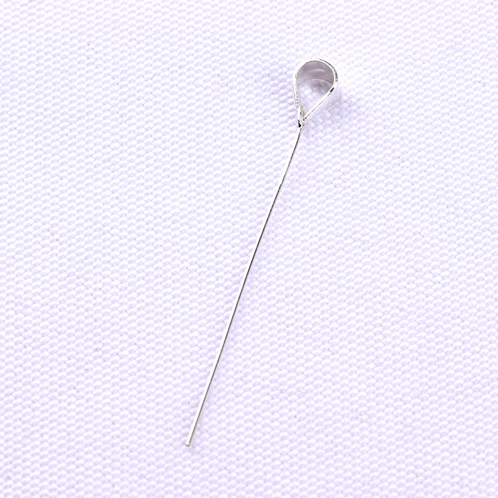 1 Piece Sterling Silver Solid Color Clipped button