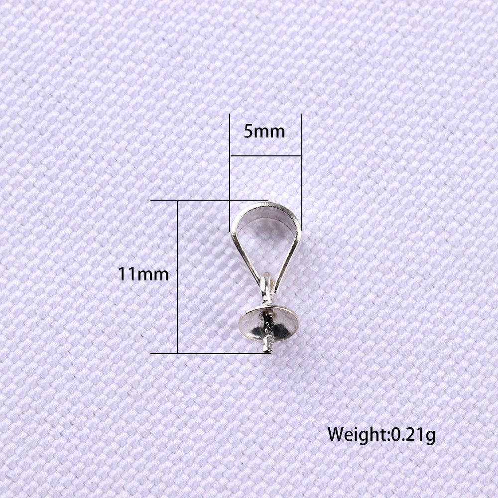1 Piece Sterling Silver Solid Color Clipped button