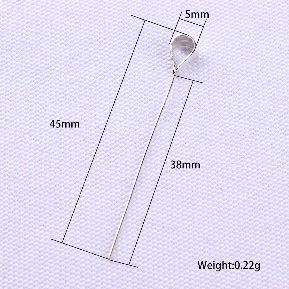 1 Piece Sterling Silver Solid Color Clipped button