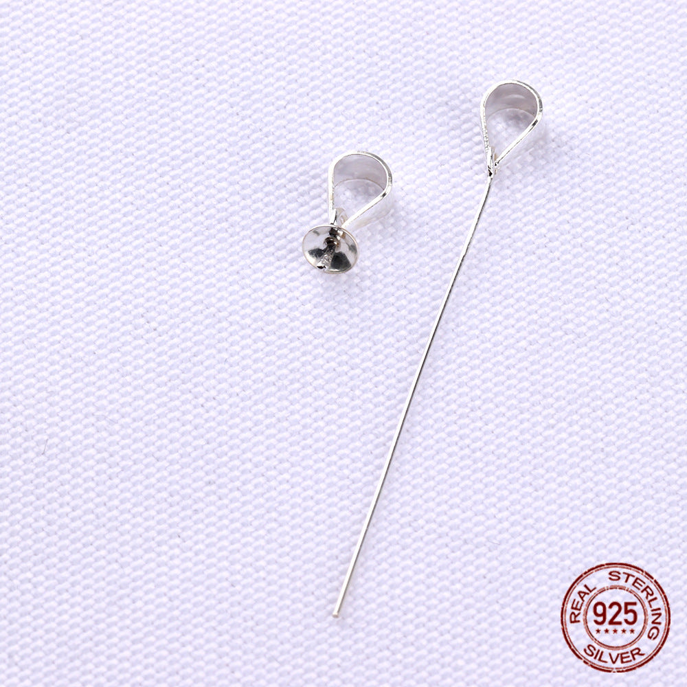1 Piece Sterling Silver Solid Color Clipped button
