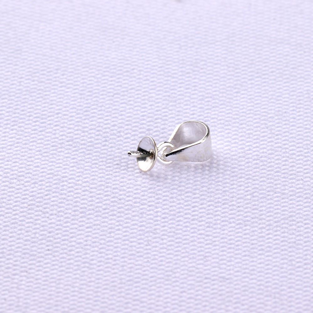 1 Piece Sterling Silver Solid Color Clipped button
