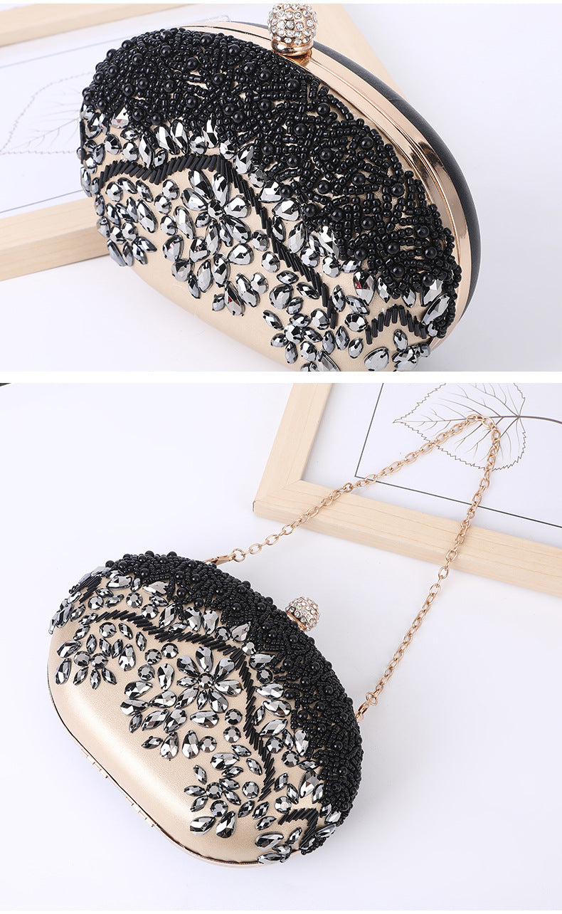 Women's ABS PC Color Block Elegant Oval Lock clasp Dome Bag