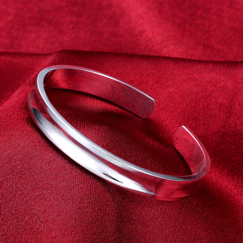925 Sterling Silver Smooth Round Bracelets Bangles