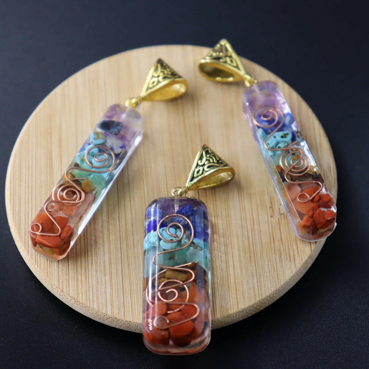 Retro Reiki Healing Energy Crystal Pendant, Natural Stone For Yoga Meditation, Spiritual 7 Chakra Jewelry Necklace Amulet