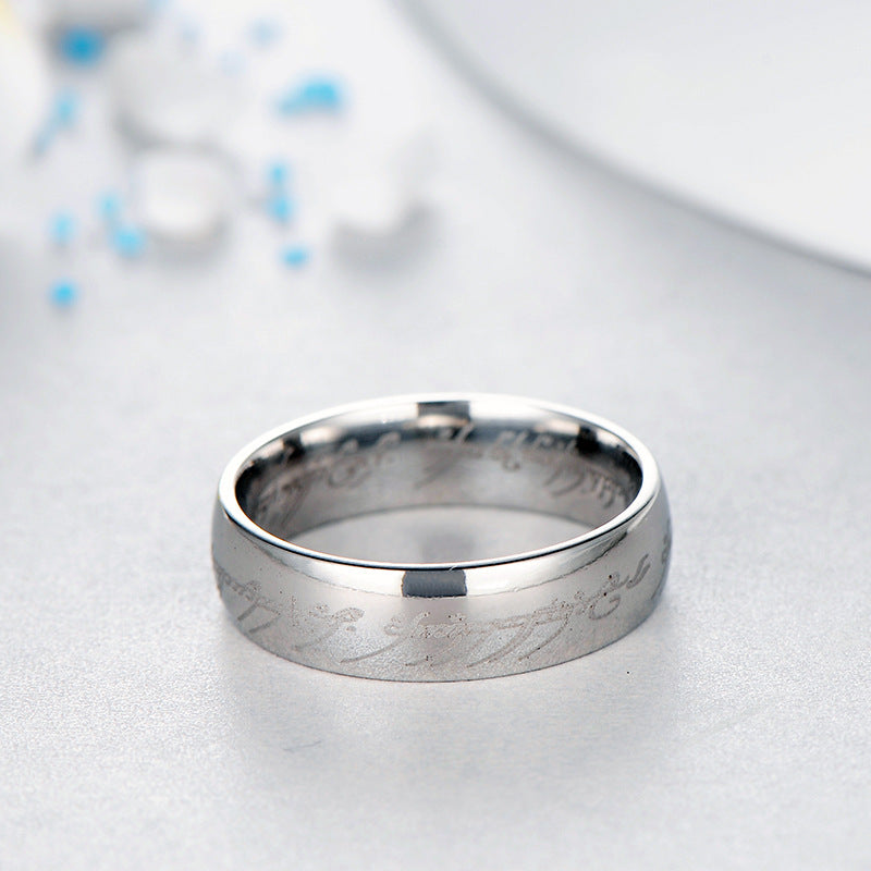 Titanium Steel Lord Of The Rings Couple Ring