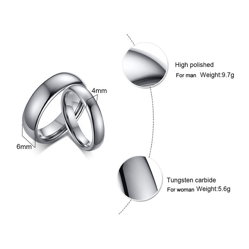 Tungsten Gold Ring Fashion Korean Tungsten Steel Couple Ring