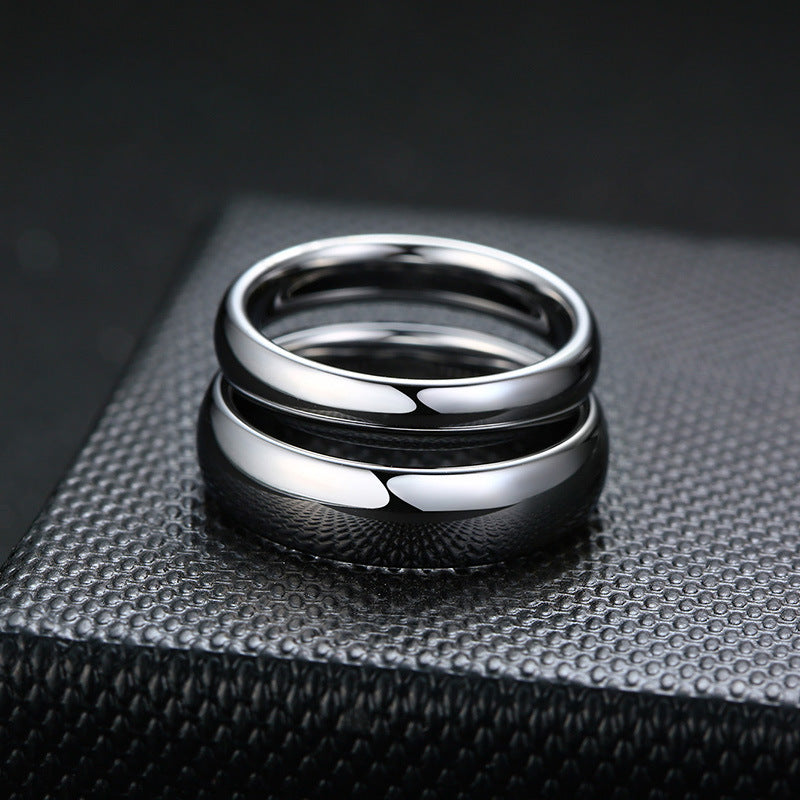 Tungsten Gold Ring Fashion Korean Tungsten Steel Couple Ring