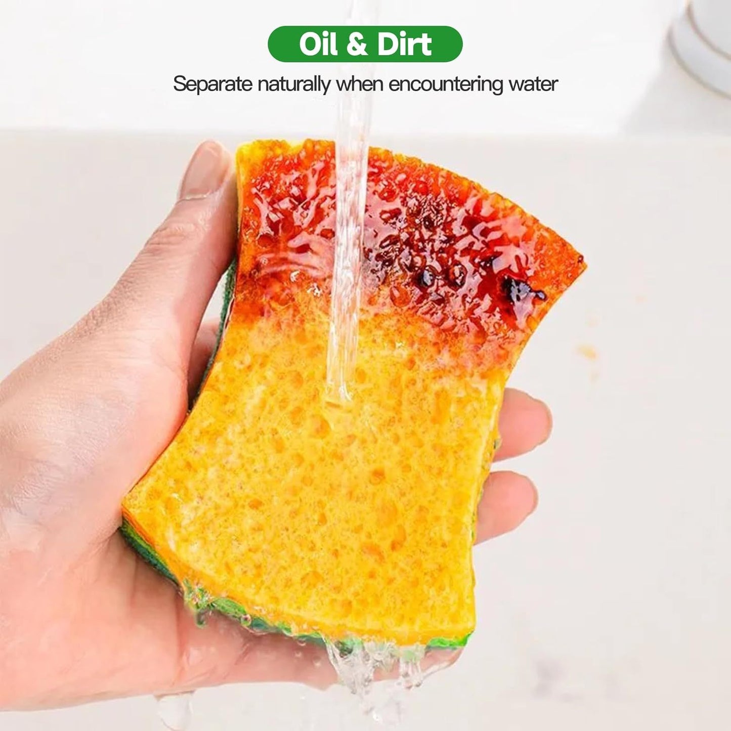 12 Pack Zero Scratch Scrub Sponges, 4 pc Pack, Wood Pulp, Cotton Layer, Non-Scratch Kitchen Sponges For Dishes And Cleaning