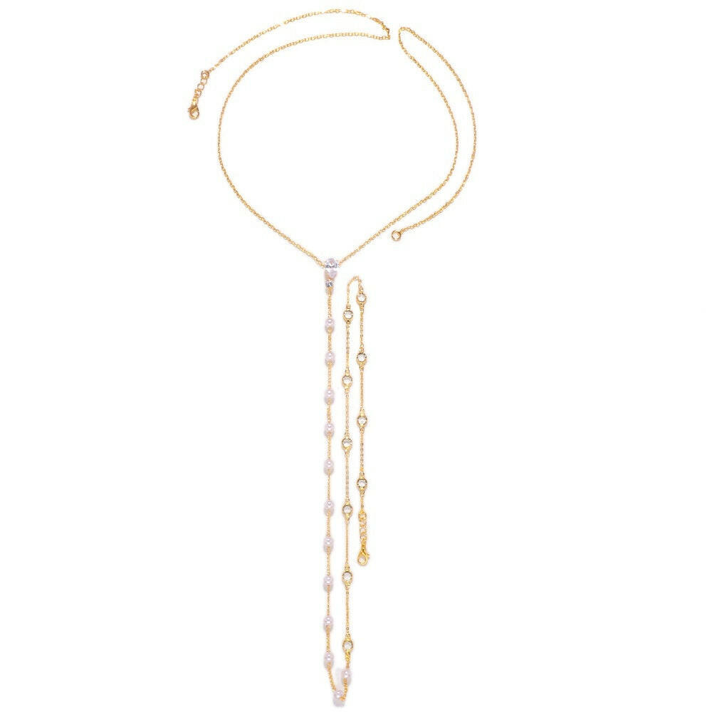 Pearl Back Chain, Diamond Backless Back Chain