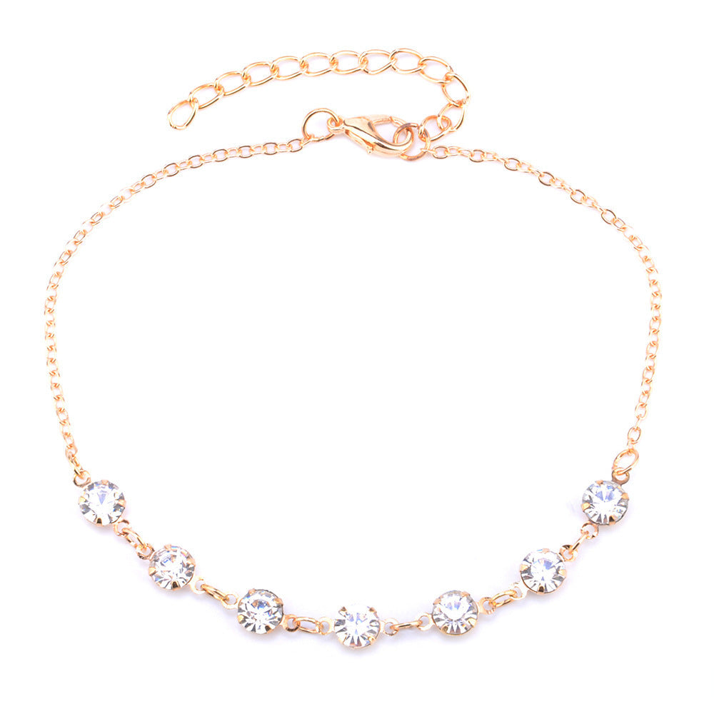 7 Rhinestone Feet Chains Anklet