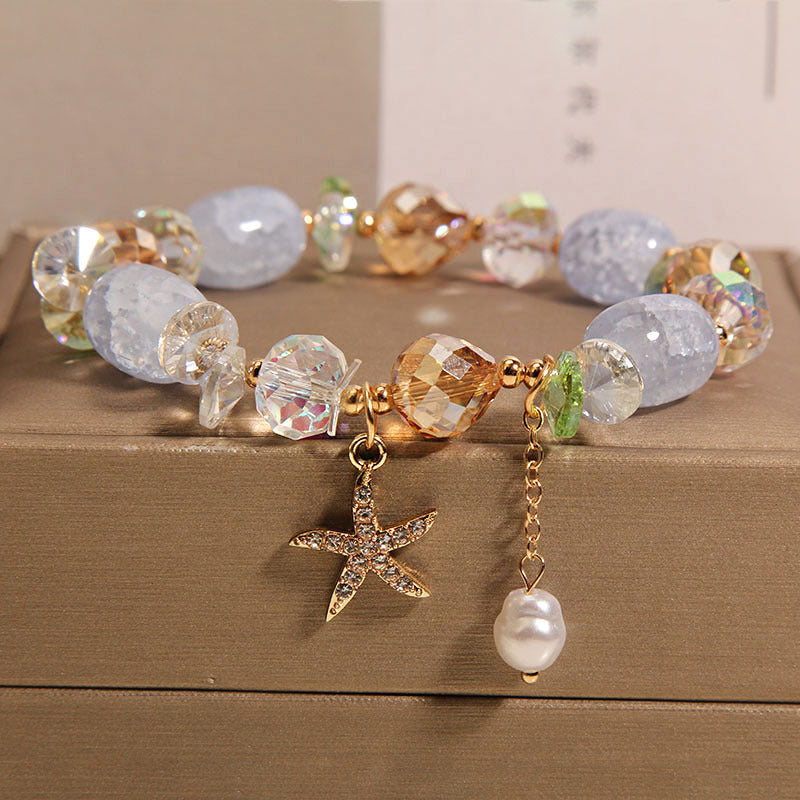 Elegant crystal Mori Style Starfish Bracelet