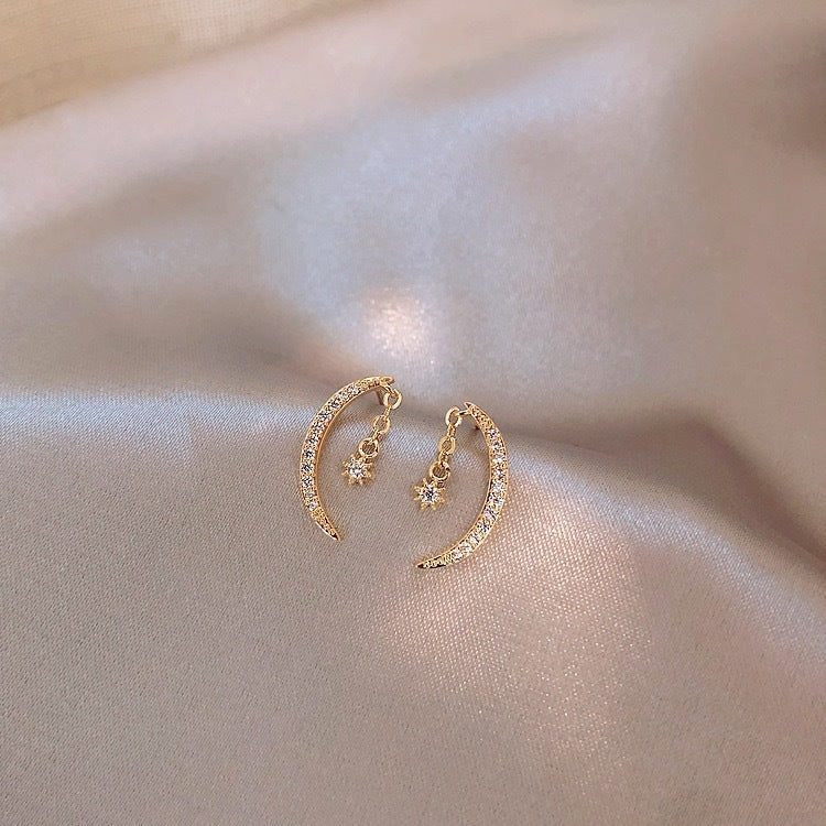 Zircon Moon Earrings