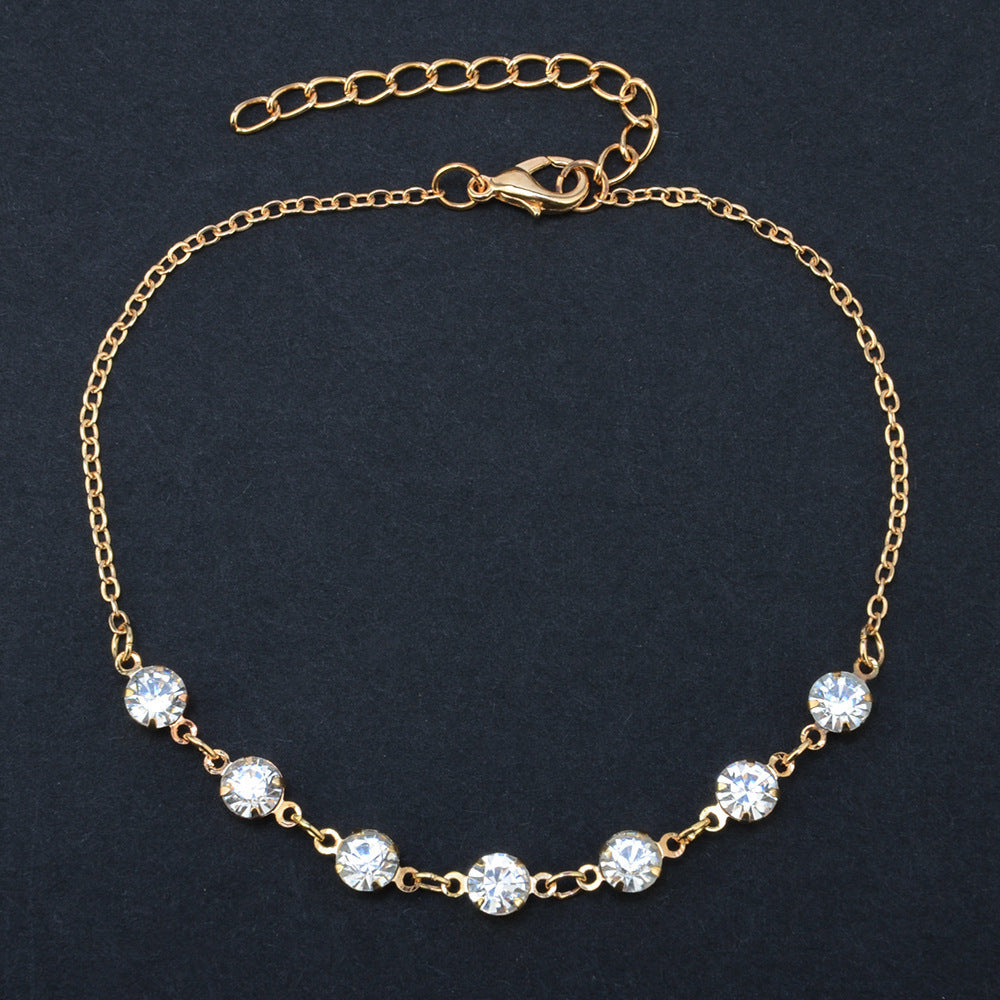 7 Rhinestone Feet Chains Anklet
