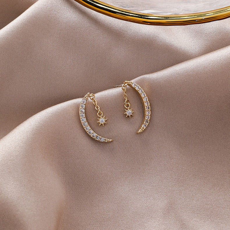 Zircon Moon Earrings