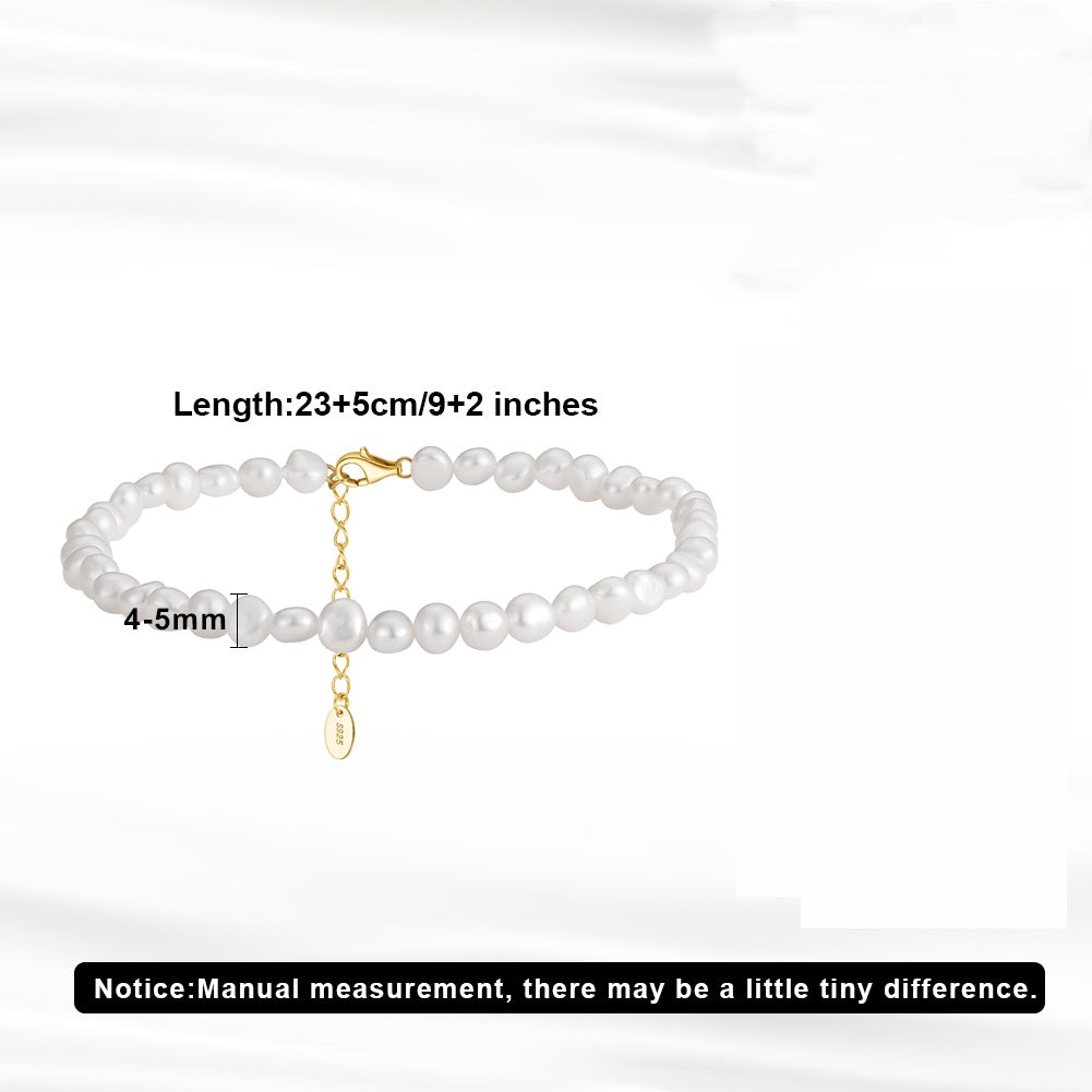 Women's Natural Baroque Pearl Feet Chain