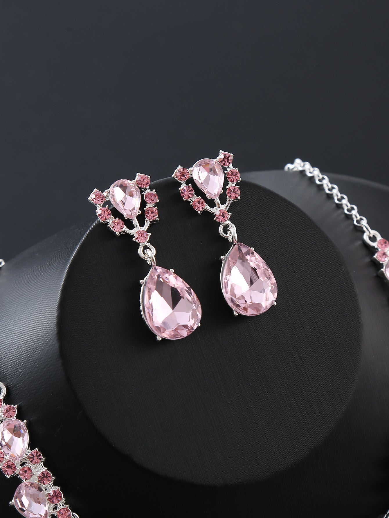 Elegant Water Droplets Alloy Inlay Zircon Women's Jewelry Set