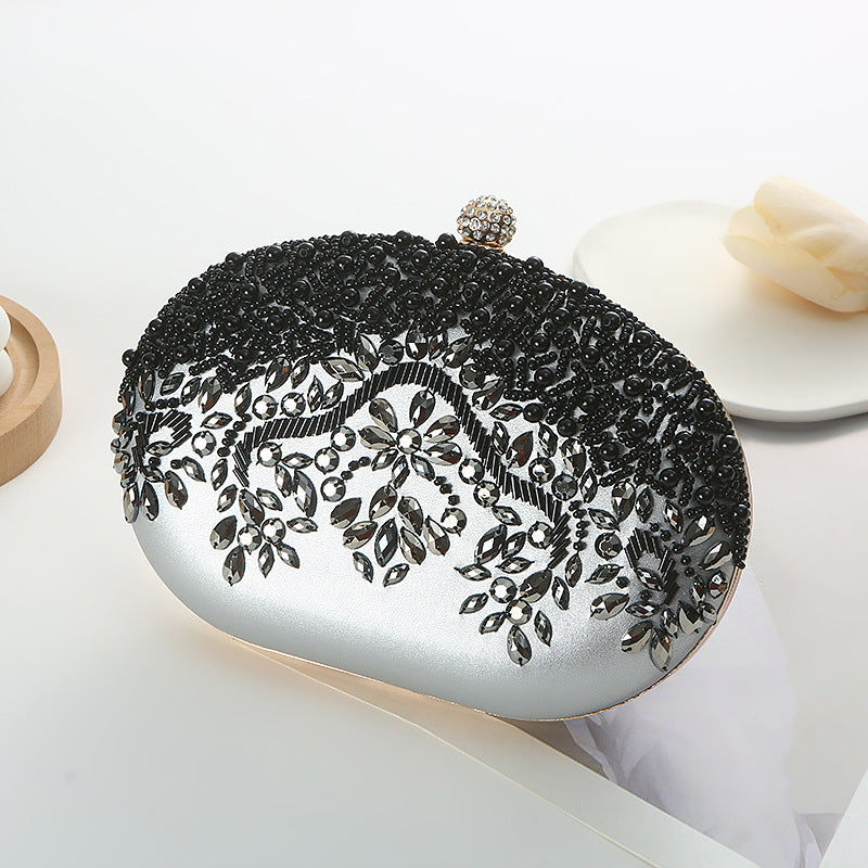 Women's ABS PC Color Block Elegant Oval Lock clasp Dome Bag