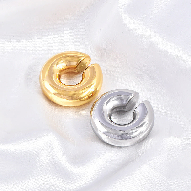 1 Piece Simple Style Solid Color Plating Stainless Steel Ear Cuffs