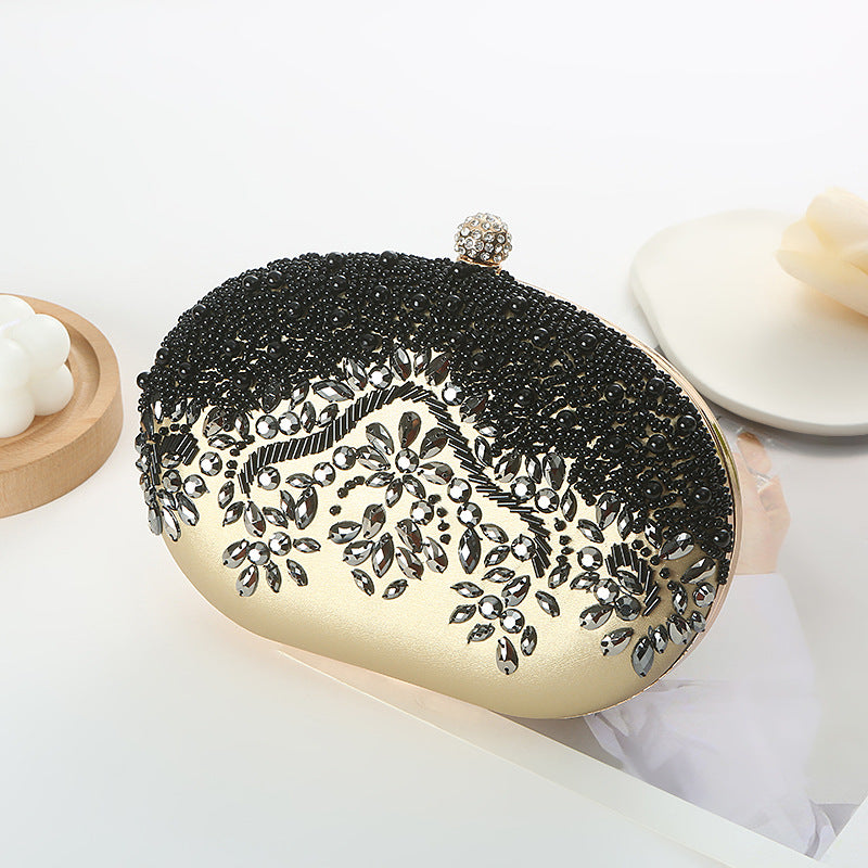 Women's ABS PC Color Block Elegant Oval Lock clasp Dome Bag