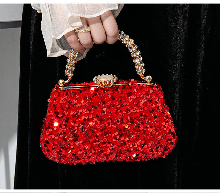 Black Gold Silver Polyester Color Block Square Evening Bags