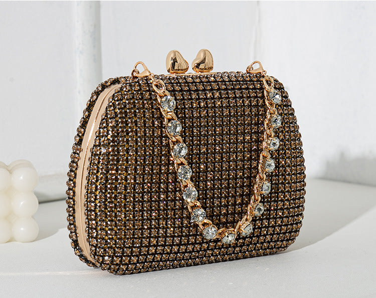 Silver Black Red Pu Leather Solid Color Square Evening Bags