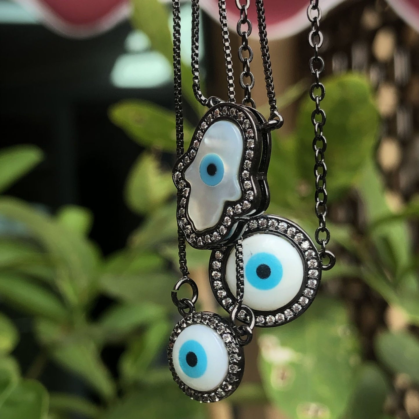 Copper Plating Devil's Eye Pendant Necklace