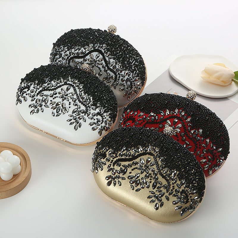 Women's ABS PC Color Block Elegant Oval Lock clasp Dome Bag