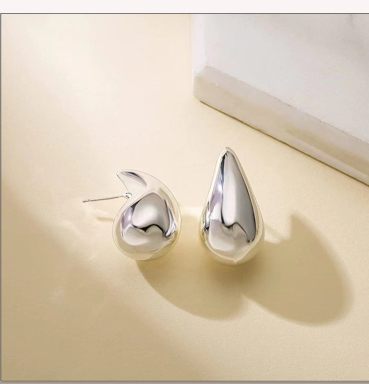1 Pair Simple Style Water Droplets Plating 304 Stainless Steel 18K Gold Plated Ear Studs