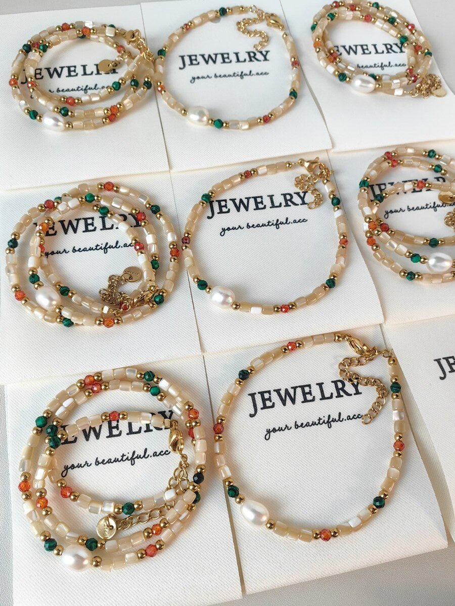 natural stone Freshwater Pearl Simple Style Beaded Geometric Necklace