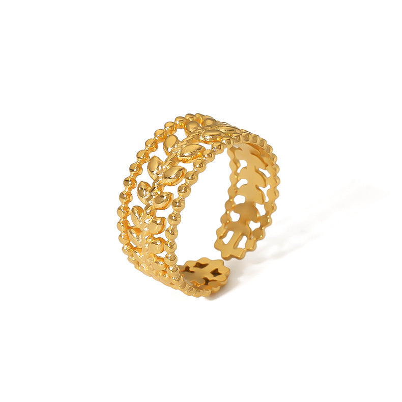 Stainless Steel 18K Gold Plated Modern Style Plating Geometric Open Rings