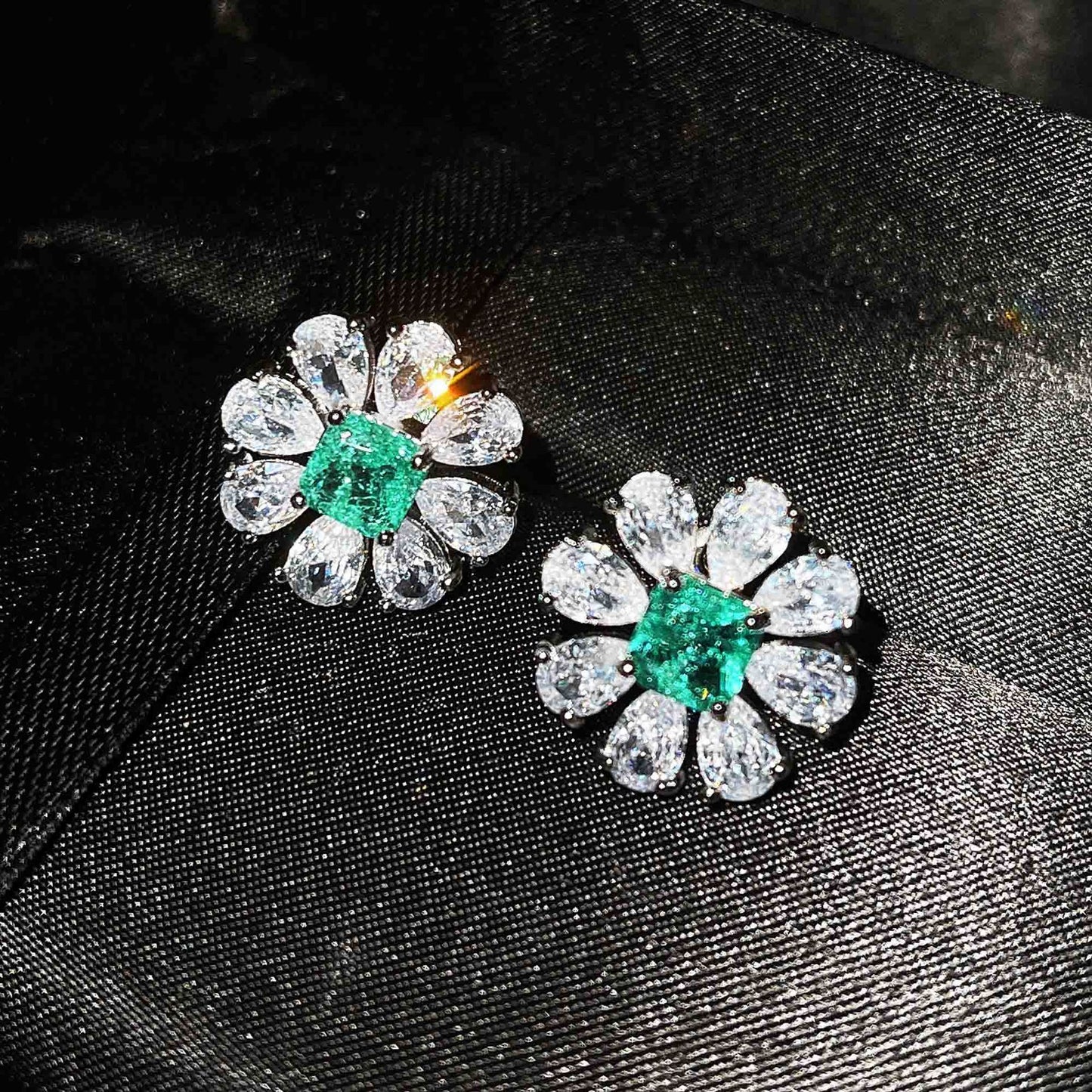 Copper Flower Gem Crystal Jewelry Sets