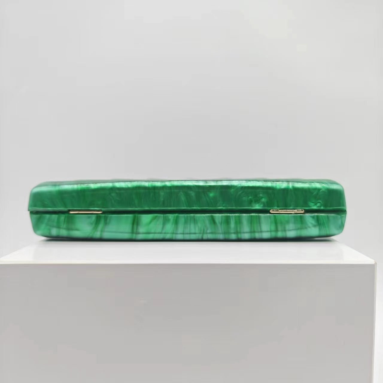 Coffee Green White Arylic Solid Color Semicircle Evening Bags