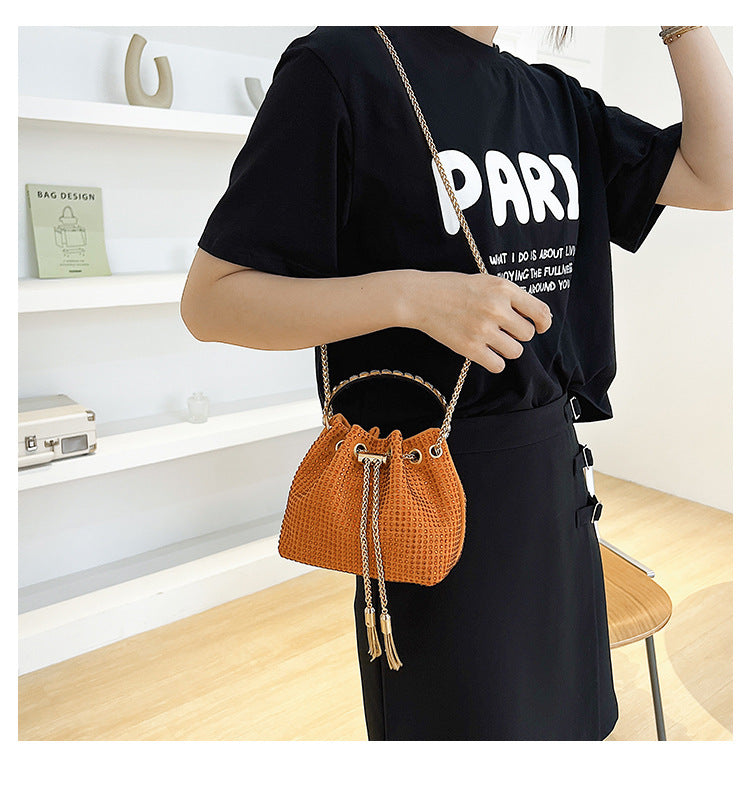 women's small pu leather fashion bucket bag