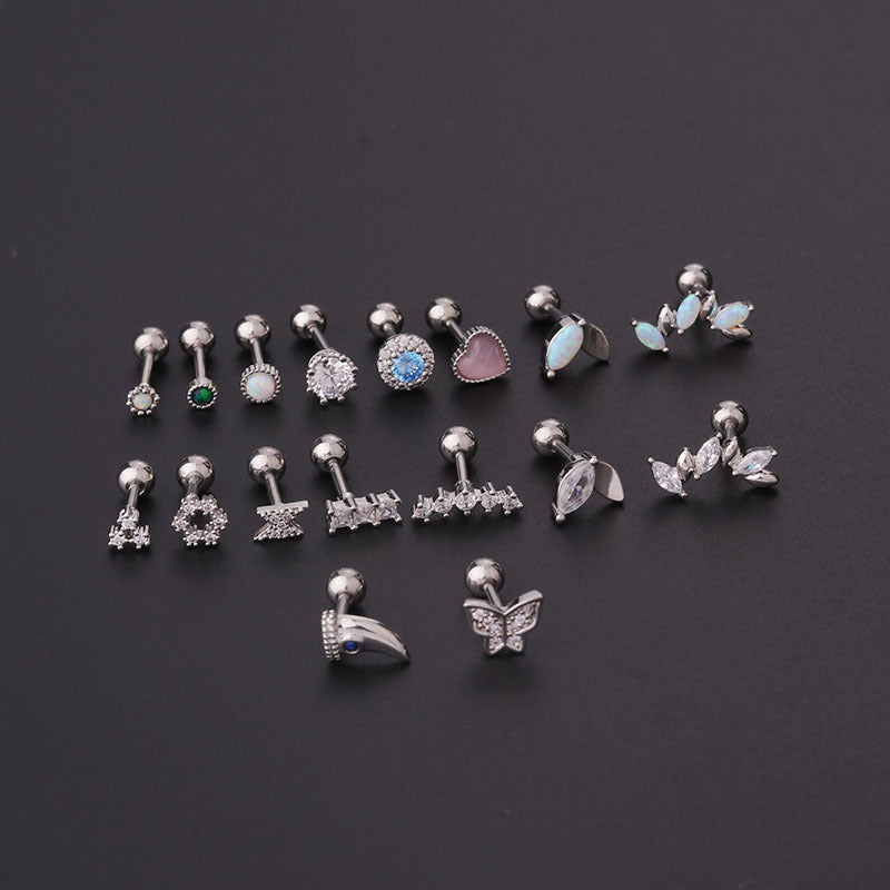 Ear Cartilage Rings & Studs Geometric 316L Stainless Steel  Copper Plating