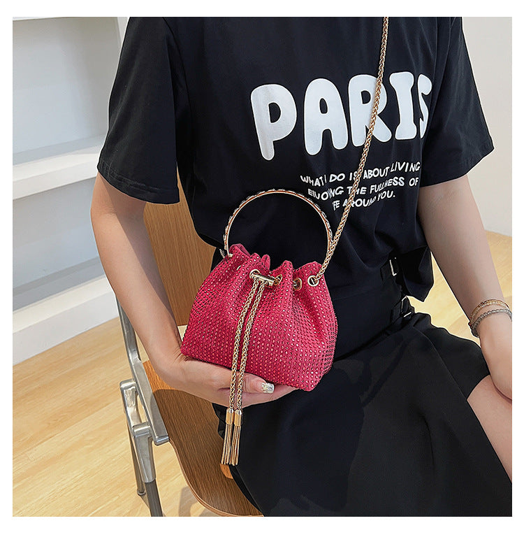 women's small pu leather fashion bucket bag