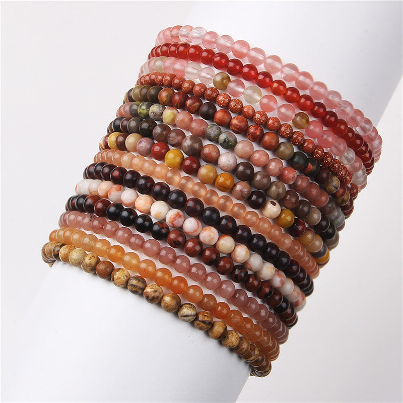 simple style marble natural stone beaded bracelets