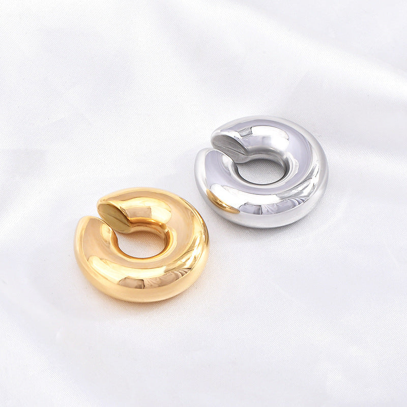1 Piece Simple Style Solid Color Plating Stainless Steel Ear Cuffs