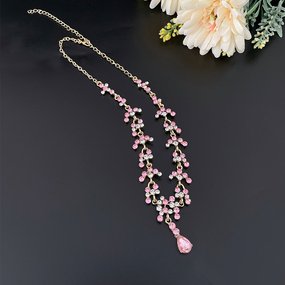 Simple Style Heart Shape Zinc alloy Inlay Artificial Crystal Women'S Jewelry Set
